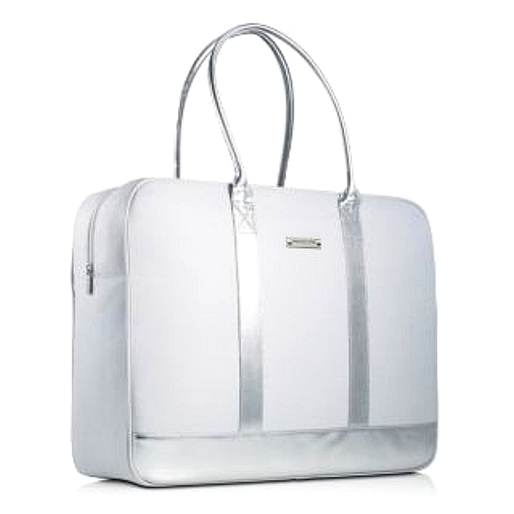 Michael Kors Silver and White Weekender Bag - Picture 1 of 11